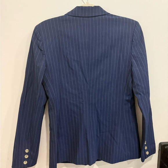 STAUD Navy Pinstripe Blazer Jacket - Picture 5 of 6